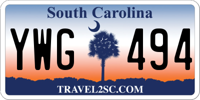 SC license plate YWG494
