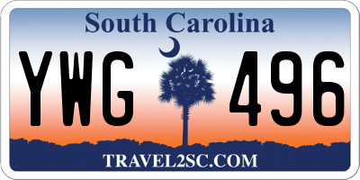 SC license plate YWG496