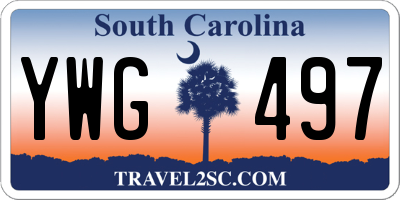 SC license plate YWG497