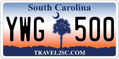 SC license plate YWG500