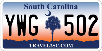 SC license plate YWG502