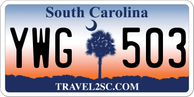 SC license plate YWG503