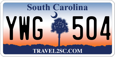 SC license plate YWG504