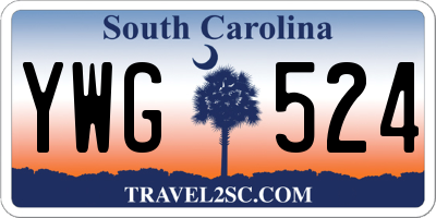 SC license plate YWG524