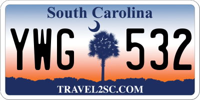 SC license plate YWG532
