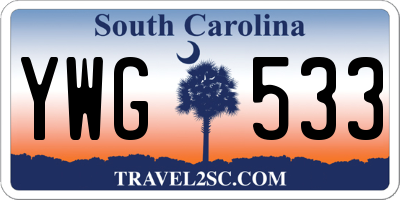 SC license plate YWG533