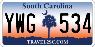 SC license plate YWG534