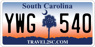 SC license plate YWG540