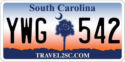 SC license plate YWG542