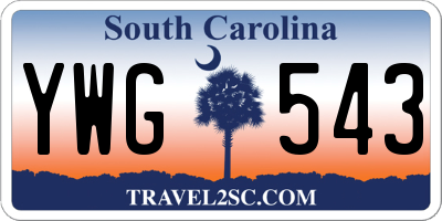 SC license plate YWG543