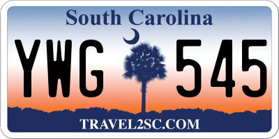 SC license plate YWG545