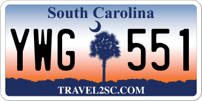 SC license plate YWG551