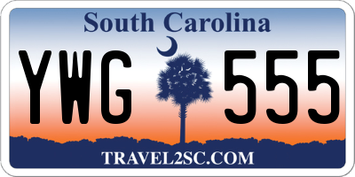 SC license plate YWG555