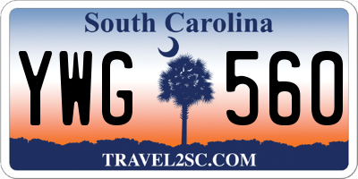 SC license plate YWG560