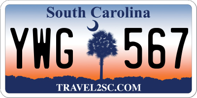 SC license plate YWG567