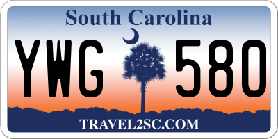 SC license plate YWG580