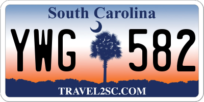 SC license plate YWG582