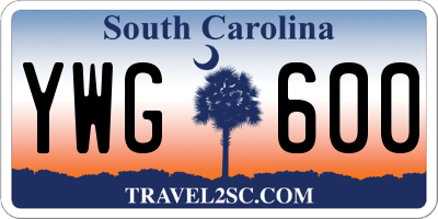 SC license plate YWG600