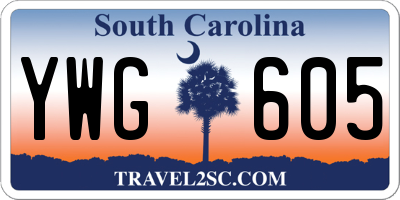 SC license plate YWG605