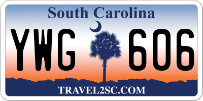 SC license plate YWG606