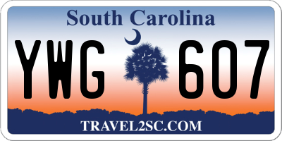 SC license plate YWG607