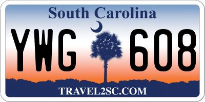 SC license plate YWG608