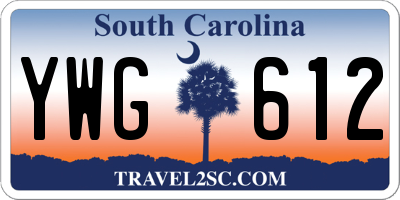 SC license plate YWG612