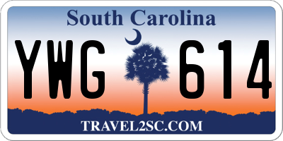 SC license plate YWG614