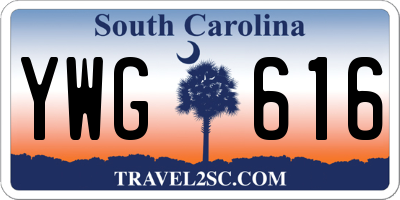 SC license plate YWG616