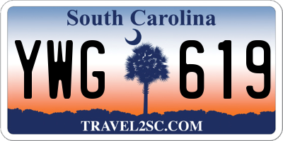 SC license plate YWG619