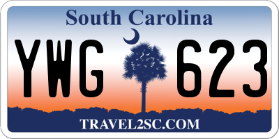 SC license plate YWG623