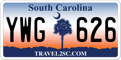 SC license plate YWG626
