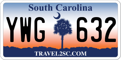 SC license plate YWG632