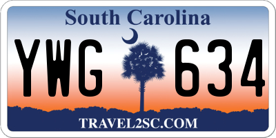 SC license plate YWG634