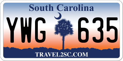 SC license plate YWG635
