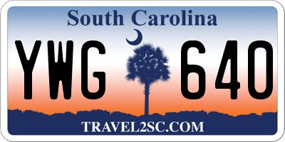 SC license plate YWG640