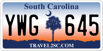 SC license plate YWG645