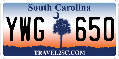 SC license plate YWG650
