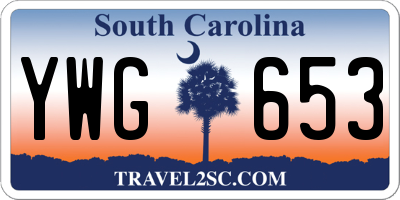SC license plate YWG653