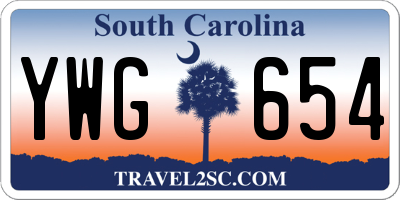 SC license plate YWG654