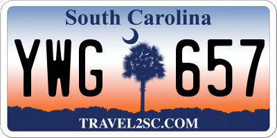 SC license plate YWG657