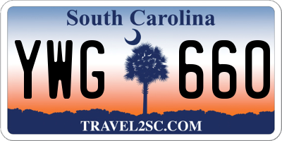 SC license plate YWG660