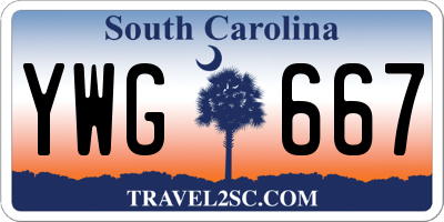 SC license plate YWG667