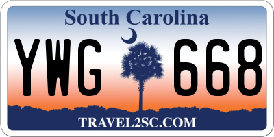 SC license plate YWG668