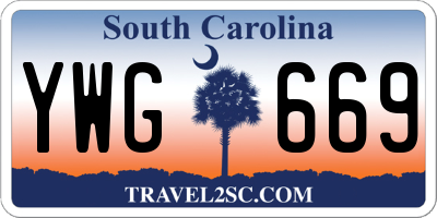 SC license plate YWG669