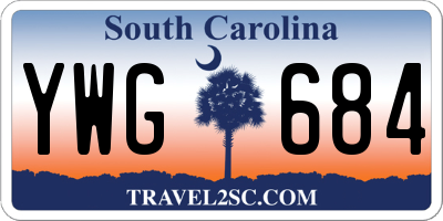 SC license plate YWG684