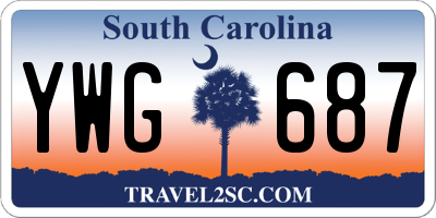 SC license plate YWG687