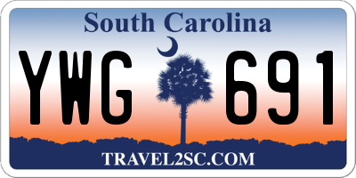 SC license plate YWG691