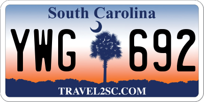 SC license plate YWG692