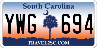 SC license plate YWG694